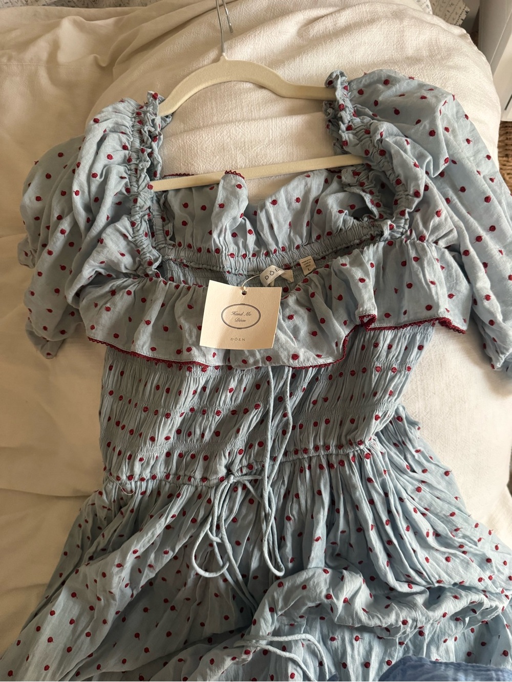 Doen Sol Dress in Azure Swiss Dot size large - Picture 6 of 9